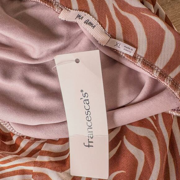 NWT-Miami of Francesca's, Robbie Animal Mesh Midi Skirt, Size X-Large - Picture 5 of 10